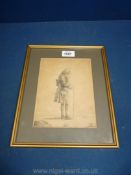 An exceptionally rare late 18th/early 19th century lithograph of Voltaire.