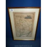 A framed and mounted map of Monmouthshire by Pigot & Co.