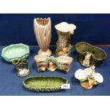 A quantity of Sylvac and Hornsea pottery including Fauna Royal vases, Sylvac swan (a/f ) etc.