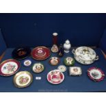 A quantity of Limoges plates, bud vases etc plus a Haviland decorated serving dish, lid made for H.