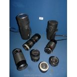 A small quantity of miscellaneous lenses including a Minolta MD 50 mm, Tamron 200 mm,