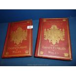Two red leather bound volumes - ''County Families of Wales''.