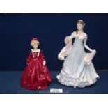 Two Royal Worcester figures, 'Grandmothers Dress' no. 799938 and 'With All My Heart'.