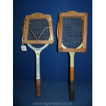 Two vintage tennis rackets by Grays of Cambridge and Cleaves.