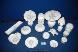 A quantity of Aynsley 'Little Sweetheart' china including; trinket pots, ring tray, bud vases,
