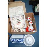 A Royal Creamware limited edition Plate (boxed), six coffee cups and saucers decorated with Poppies,