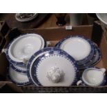 A Majestic part dinner service including meat plates, lidded vegetable dishes, sauce boat,