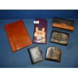 A box of leather wallets/purses including 'Jasper Conran' credit card wallet, Saddler wallet,