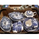 A quantity of blue and white china including Swinnertons 'Old Willow' part Teaset,