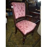 A Mahogany framed circa 1900 side Chair having bobbin turned details to the lower back,