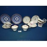 A quantity of English teaware including 19th c. Coalport broth bowl and saucer, cream jug .