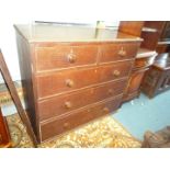 An Oak Chest of three long and two short Drawers having wooden knobs and with Wm IV beading,
