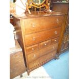 A Stag type Mahogany Chest of 4 long and 3 short drawers 32 1/2" wide,