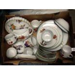 A quantity of Royal Worcester 'Evesham' including three flan dishes, plus Evesham Vale mugs,