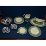 A quantity of Royal Doulton 'Cascade' dinner ware, Poole pottery otter and blue and white bowls.