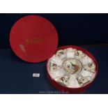 A set of Sado vintage bone china coffee cup and saucers in red box.