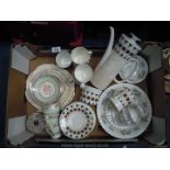 A box of mixed china to include 'Black Velvet' retro Hostess tableware designed by John Russell,