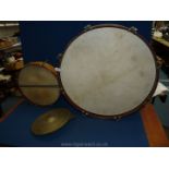 Two old Drums, the largest 24" diamter and the other 14 1/2",