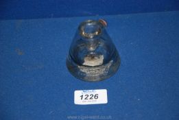 A conical shaped glass Inkwell.
