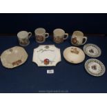 A quantity of Coronation china including George VI saucers, square plate and three mugs,