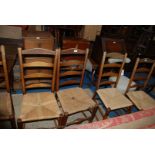 A set of five elegant ladder-back,