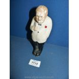 A chalk figure of Sir Winston Churchill,