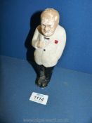 A chalk figure of Sir Winston Churchill,