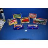 Eight Corgi buses circa 1980's, boxed and in good condition.