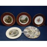 Five display Plates including Adams, Midwinter, Wedgwood ''Trackside Memories'', etc.