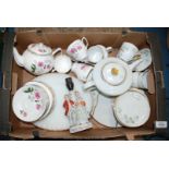 A quantity of part tea sets to include Duchess bone china with pink and white flowers consisting of