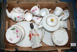 A quantity of part tea sets to include Duchess bone china with pink and white flowers consisting of