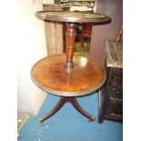 A good 19th century circular Mahogany two-tier Dumb Waiter standing on a turned column with three