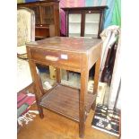 A Mahogany finished Bedside Table with a frieze drawer and lower shelf,