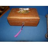 A Victorian/Edwardian leather jewellery box,