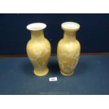 Two yellow glazed Chinese Vases.