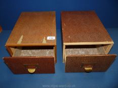 A pair of 1930's filing cabinets by Chiswell, 9 1/4'' x 6 1/4'' x 12 3/4'' each.