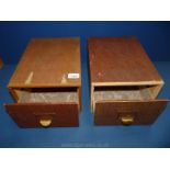 A pair of 1930's filing cabinets by Chiswell, 9 1/4'' x 6 1/4'' x 12 3/4'' each.