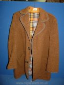 A wool cashmere Coat 3/4 length, brown.