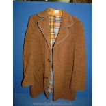 A wool cashmere Coat 3/4 length, brown.