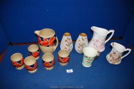 A quantity of china to include two 'Charlotte' Meakin jugs, Carltonware cup,