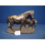 A figure of mare and foal, 9" tall,