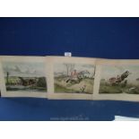 Three Henry Alken hunting prints including 'The Scramble', 'Unpleasant' and 'Dangerous',
