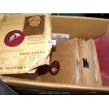 Box of His Master's Voice 78 rpm Orchestral Records.