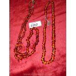 Two amber necklaces, not worn, as new.