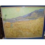 A modern framed authentic 12 - Colour Giclee by Van Gogh 'Man in Wheatfield',