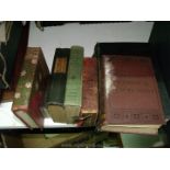 A box of books: History of France, Emprieres Classical Dictionary, Crockford's Clerical Dictionary,