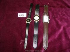 A gents Eiger Typ J431 watch, ladies quartz watch and another ladies watch.