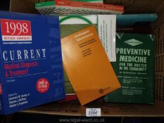 A box of Medical books.