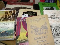 A box of books of local interest including Tenbury Agricultural Society 150 years,