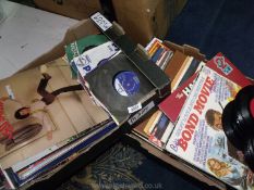 Two boxes of records LP's and 45's to include Harry Secombe, Matt Monro etc.